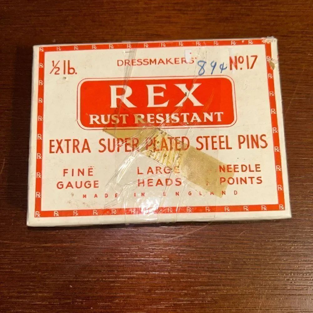 Vintage still in box REX rust resistant steel pins